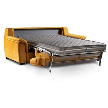 Sofá Cama CELTA 2 Plazas con Colchón Confortable de 18cm - Delfino Mostaza