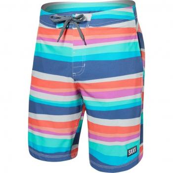 Bañador de hombre Saxx Betawave 2 en 1 Boardie 19 pulgadas blanco naranja rosa - Talla 36