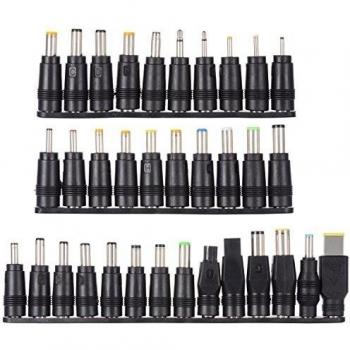 PChero 34pcs Universal Laptop Notebook Entrada DC Plug Set Jack Tips para Lenovo Toshiba DELL y la mayoría de portátiles
