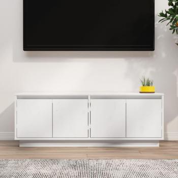 Mueble de TV de madera maciza de pino 110x34x40 cm, Mueble de Salon, Mueble TV, Mueble Televisor, Mesa de TV, Mueble tele en color blanco