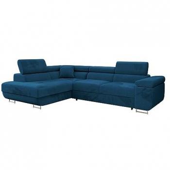 Sofá rinconero Comfivo S100, color Manila 26, con función de descanso y caja de ropa de cama, dimensiones 274 x 70 x 203 cm