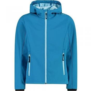 CMP Chaqueta Softshell Infantil con Capucha Fija Azul Claro, Modelo 3A29385N, Talla 104