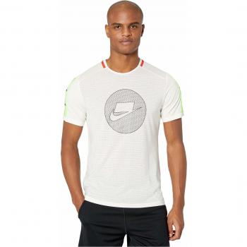 Nike M Nk Wild Run Top SS Camiseta, Hombre, Pale Ivory/Electric Green/Off Noir, L