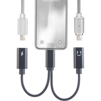 Cable Lightning 2x8 pin Negro Unotec