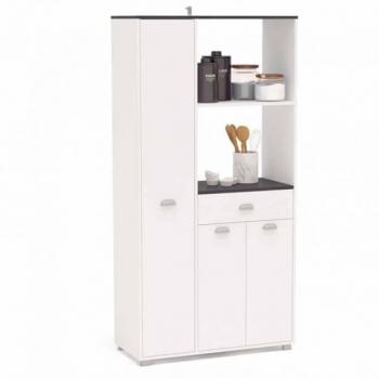 Buffet de Cocina Asfeld en color Blanco con 2 armarios y 1 cajón para ampliar el almacenaje, dimensiones 180x90x40 cm