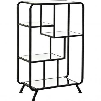 Estantería metal cristal 60x28x93 negro