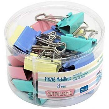 Dohe Bote de pinzas metálicas de 32 mm colores pastel