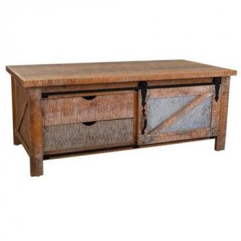 Mesa de Centro Alexandra House Living Hierro Madera de Abeto MDF 60 x 48 x 120 cm Marrón