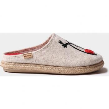 Toni Pons Women's Closed Felt Slippers with Embroidery - Gray, Size 6 US Chic Fabric Slippers
