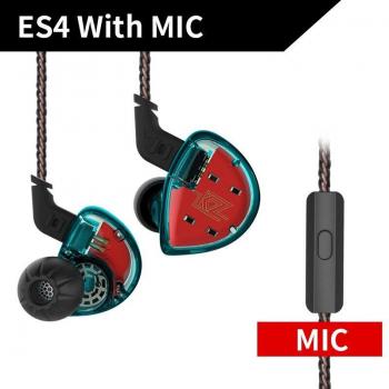 Auriculares HiFi Híbridos KZ ES4 1DD+1BA con Cancelación de Ruido y Cable Reemplazo para AS10, ZS10, S1 y S2