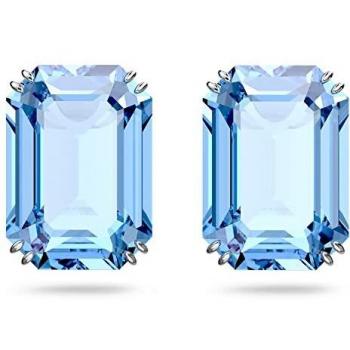 Pendientes Millenia de Swarovski para Mujer, con Baño de Rodio, Cristal Azul, Colección Millenia