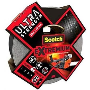 Cinta adhesiva de reparación de plásticos, 1 rollo de 25 m x 48 mm, color negro