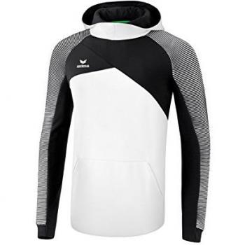 Erima GmbH Premium One 2.0 Sudadera con Capucha, Hombre, Blanco/Negro, S