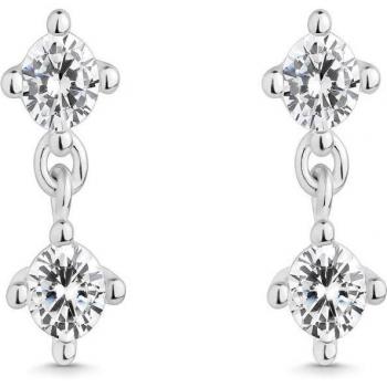Pendientes de plata con circonitas blancas y eslabones