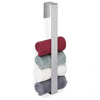 Set de 2 Toalleros Adhesivos de Acero Inoxidable para Baño y Cocina, Soporte Colgador sin Taladro, Medidas 45 x 4 x 6 cm, Color Plateado