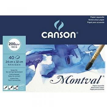 Bloc Encolado, 24x32 cm, 40 Hojas, Canson Montval Big, Grano Fino 200g