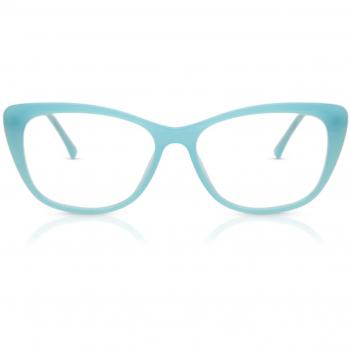 SmartBuy Kids Cat Eye Full Rim Plastic Prescription Glasses - Blue Size 54 - Blue Light Block Available - Free Lenses