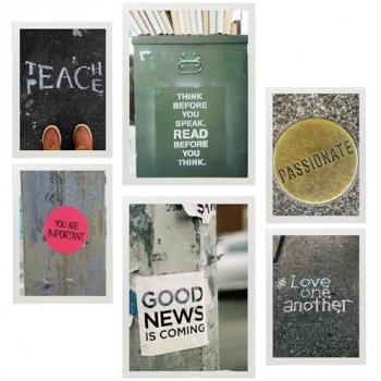 Set de 6 Pósters de Frases Inspiradoras Callejeras - Arte Urbano para Decorar Paredes del Hogar (A3 y A4) Sin Marco