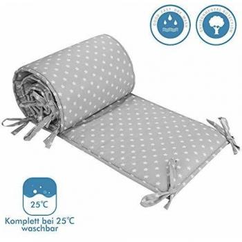 Luchild Protector de Cuna, 210cm Parachoques, Protector Cuna Chichonera para Proteger Bebe y Decorar la Cuna