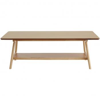 Mesa de centro nórdica rectangular Miliboo con acabado en roble 120 cm BAKAR