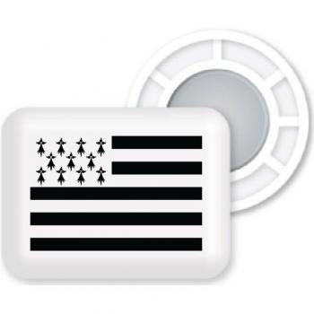 Magnetic Bib Holders Brittany Flag - Black/White - 20x15 mm
