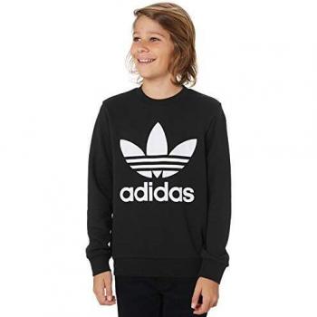 adidas Trefoil Crew Sweatshirt - Black/White, 910Y