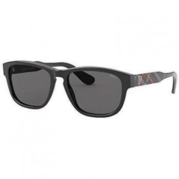Polo Ralph Lauren Men's 0PH4158 Sunglasses, Black/Dark Gray, 55 mm