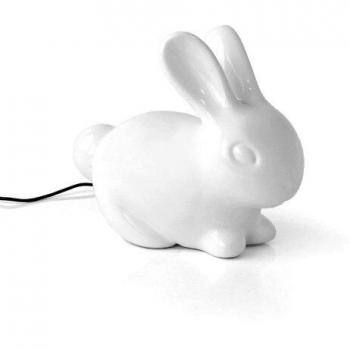 SUCK UK Lámpara de cerámica con forma de conejo, Blanco