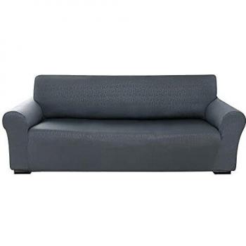 Amazon Brand - Umi Fundas para Sofa 3 Piezas Funda Sofa contra Manchas Protectora Moderna Elasticas Ajustable Suave Gris