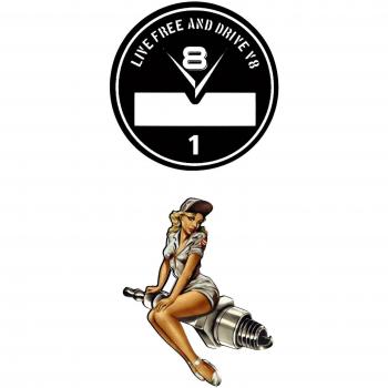 140 King Kerosin Set Pin UpŽs pegatina Sticker Motorrad Tuning US-Cars Retro V8