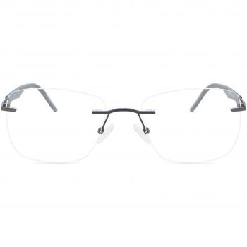 Gafas Recetadas Cuadradas Rimless Metálicas Grises para Hombre - Gafas Anti-Azules - SmartBuy Collection