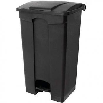 Cubo de basura de cocina con pedal negro 65L - Jantex