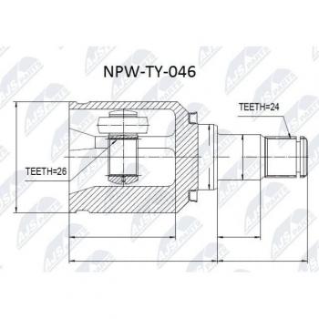 Juego de articulación para árbol de transmisión NTY NPW-TY-046