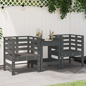 Sillas de jardín 2 piezas madera maciza pino gris 61,5x53x71 cm