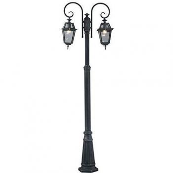 Farola de Jardín de 2 Brazos en Aluminio Gris Fundido Milano 60W