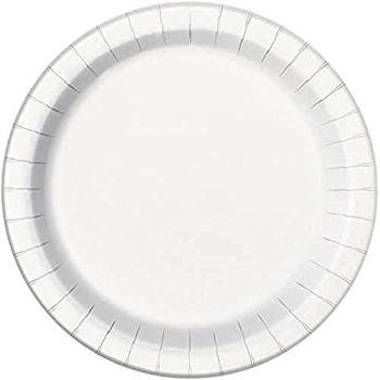 Unique Party- Paquete de 8 platos de papel, Color blanco, 23 cm