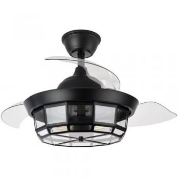 Ventilador DC Tornado Negro con 3 Aspas y Control Remoto