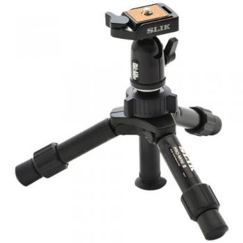 Trípode Mini Pro DQ Compacto con Cabezal y Patas de Metal, Negro