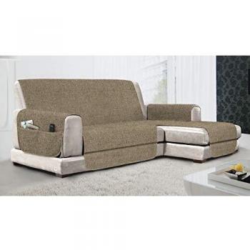 MB HOME BASIC - Funda Antideslizante para sofá Chaise Longue DX Relax, Color Pardo, 240 cm