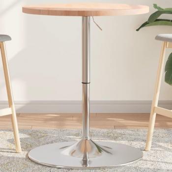 Mesa alta de madera maciza de haya Ø 60x90,5 cm Marrón