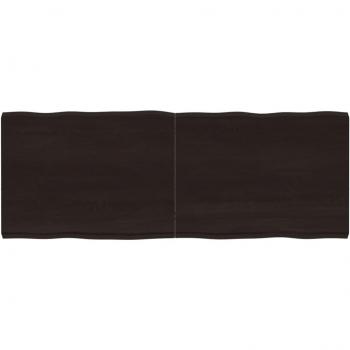 Tablero de mesa madera tratada roble borde natural marrón oscuro 160x60x(2-6) cm