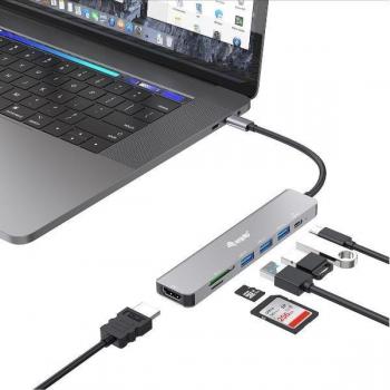 Base para portátil y replicador de puertos Alámbrico USB 3.2 Gen 1 (3.1 Gen 1) Type-C Plata