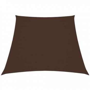 Toldo de vela trapezoidal de tela oxford marrón 3/4x3 m