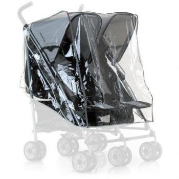 Hauck Rain Cover for Twin Strollers Turbo Duo/Roadster Duo SL - Weather Shield, Transparent Waterproof Windproof Double Stroller Raincover