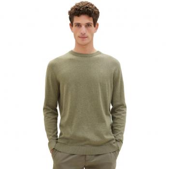 Jersey de hombre en color verde de cuello redondo
