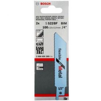 Bosch Professional S 522 BF Flexible for Metal Hojas de Sierra Sable, Accesorios para Metal, 100 x 19 x 0.9 mm, Set de 2