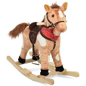Rocking Caballo Felpa Trueno WJ001 Patines Silla Stirrup y Función De música