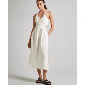 Vestido Gisela blanco con aberturas laterales