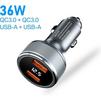Cargador de coche USB 54W de carga rápida 3.0, adaptador Dual tipo C PD para iPhone 13 y Samsung S22