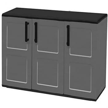 Armario de mediana altura en polipropileno reciclable y ecológico sostenible con bisagras de acero y estantes ajustables, dimensiones L 1020 x P370 x H 840 mm